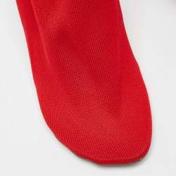Vetements Red Knit Fabric Sock Boots Size 39