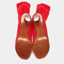 Vetements Red Knit Fabric Sock Boots Size 39