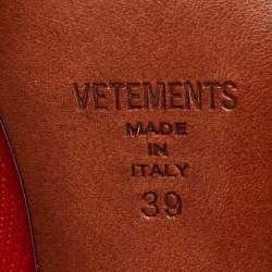 Vetements Red Knit Fabric Sock Boots Size 39