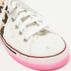 Vetements White Canvas Printed Hard Core Happiness High Top Sneakers Size 36.5