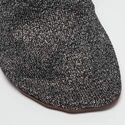 Vetements Silver Lurex Fabric Sock Ankle Boots Size 39