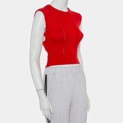 Victor Glemaud Red Knit Sleeveless Open Back Detail Sweater Vest M