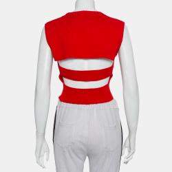 Victor Glemaud Red Knit Sleeveless Open Back Detail Sweater Vest M