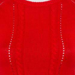 Victor Glemaud Red Knit Sleeveless Open Back Detail Sweater Vest M