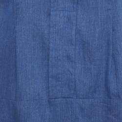 Pre Owned Victoria Beckham Jeans Blue Cotton V-Neck Sleeveless Blouse M