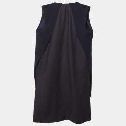 Pre Owned Victoria Beckham Jeans Navy Blue Wool Sleeveless Coat M