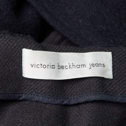 Pre Owned Victoria Beckham Jeans Navy Blue Wool Sleeveless Coat M