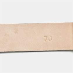 Pre Owned Victoria Beckham Brown Croc Embossed Leather Dorian Belt 70 CM