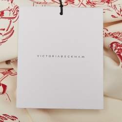 Pre Owned Victoria Beckham White/Red Chain Print Stretch Crepe Midi Dress M