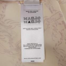 Pre Owned Victoria Beckham White/Red Chain Print Stretch Crepe Midi Dress M