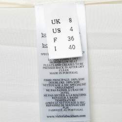 Pre Owned Victoria Beckham Vanilla Cream Pleated Silk Tea Dress S