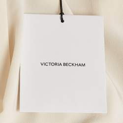 Pre Owned Victoria Beckham Ivory Silk Ruffled Shirt M