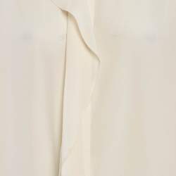 Pre Owned Victoria Beckham Ivory Silk Ruffled Shirt M