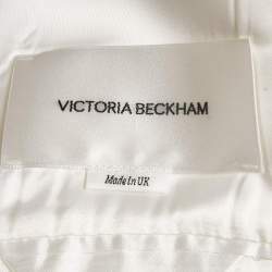 Pre Owned Victoria Beckham White Crepe Single Breasted Blazer S