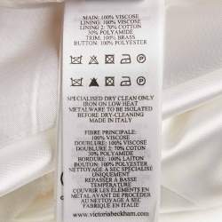 Pre Owned Victoria Beckham White Crepe Single Breasted Blazer S