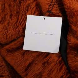 Pre Owned Victoria Beckham Brown/Black Textured Velvet Coat M