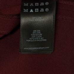 Pre Owned Victoria Beckham Burgundy/Black Silk & Wool Flounced Hem Mini Dress S 