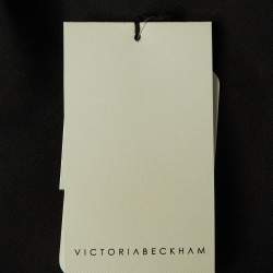 Pre Owned Victoria Beckham Burgundy/Black Silk & Wool Flounced Hem Mini Dress S 