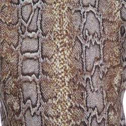 Pre Owned Victoria Beckham Brown Snake Printed Cotton Jacquard Sheath Dress M