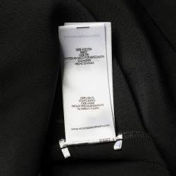 Pre Owned Victoria Beckham Black Crepe Leather Trim Halter Neck Flared Dress M