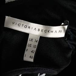 Victoria Beckham Black Crepe Contrast Strap Detail Sleeveless Dress L