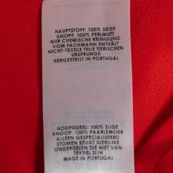 Pre Owned Victoria Beckham Red Silk Draped Shirt Dress M
