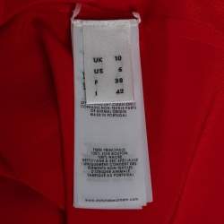Pre Owned Victoria Beckham Red Silk Draped Shirt Dress M