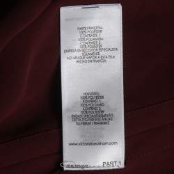 Pre Owned Victoria Beckham Burgundy Crepe Paneled Pleated Midi Skirt S