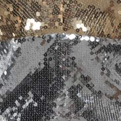 Pre Owned Victoria Beckham Silver/Gold Sequined Tank Top M