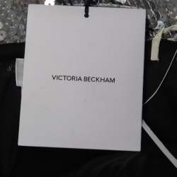 Pre Owned Victoria Beckham Silver/Gold Sequined Tank Top M