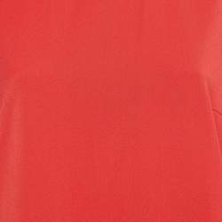 Pre Owned Victoria Beckham Red Lightweight Stretch Knit Flounce Dress L