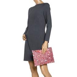 Pre Owned Victoria Beckham Multicolor Floral Print Large Simple Pouch