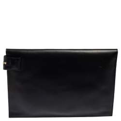 Pre Owned Victoria Beckham Tricolor Suede and Leather Large Zip Clutch