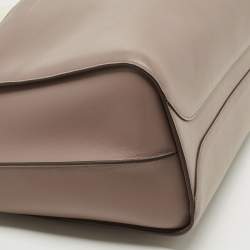 Pre Owned Victoria Beckham Grey Leather Small Newspaper Tote