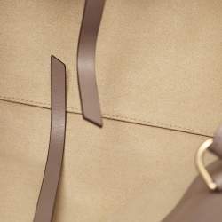 Pre Owned Victoria Beckham Grey Leather Small Newspaper Tote