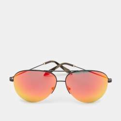 Victoria Beckham Red/Black Tone Mirrored VBS90 Aviator Sunglasses