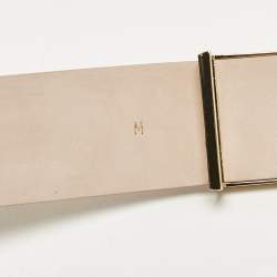 Pre Owned Victoria Beckham Tan Leather Jumbo Frame Buckle Belt M