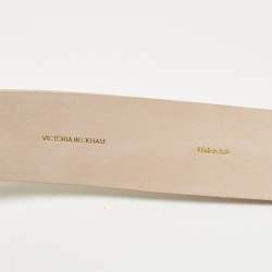 Pre Owned Victoria Beckham Tan Leather Jumbo Frame Buckle Belt M