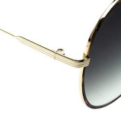 Victoria Beckham Gold Plated/Green Gradient VBS131 Loop Round Sunglasses