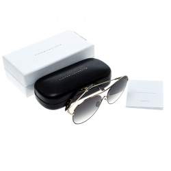 Victoria Beckham Gold Plated/Green Gradient VBS131 Loop Round Sunglasses