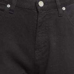 Pre Owned Victoria Beckham Black Denim Wide-Leg Jeans M Waist 28"