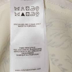 Pre Owned Victoria Beckham Off-White Chain Print Crepe Midi Dress M