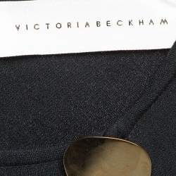 Pre Owned Victoria Beckham Black Chain Embellished Crepe Midi Dress M