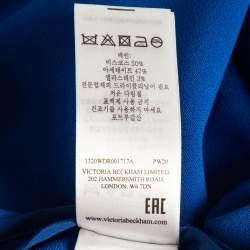 Pre Owned Victoria Beckham Blue Crepe Full Sleeve Midi Dress M