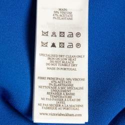 Pre Owned Victoria Beckham Blue Crepe Full Sleeve Midi Dress M