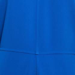 Pre Owned Victoria Beckham Blue Crepe Full Sleeve Midi Dress M