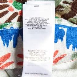 Victoria Beckham Multicolor Printed Cotton Buttoned Front Mini Dress S