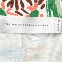 Victoria Beckham Multicolor Printed Cotton Buttoned Front Mini Dress S