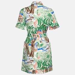 Victoria Beckham Multicolor Printed Cotton Buttoned Front Mini Dress S