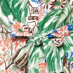 Victoria Beckham Multicolor Printed Cotton Buttoned Front Mini Dress S
